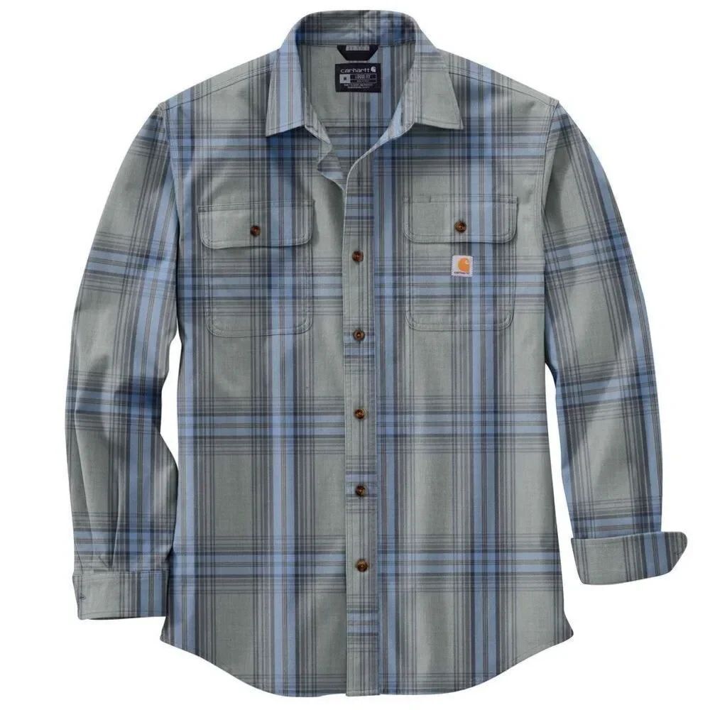 New Carhartt LOOSE FIT HEAVYWEIGHT FLANNEL LONG-SLEEVE PLAID SHIRT Large Tall